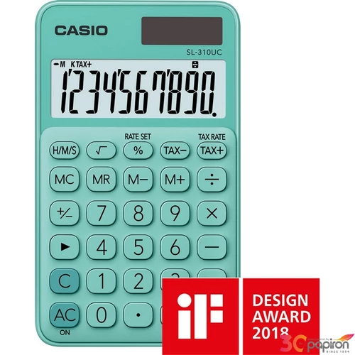 Számológép Casio SL-310UC GN 10digites zsebszámológép zöld CASIO SL 310 UC Trendy Colours sorozat