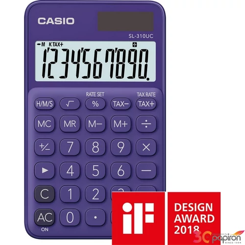Számológép Casio SL-310UC PL 10digites zsebszámológép lila CASIO SL 310 UC Trendy Colours sorozat