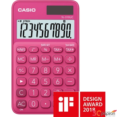 Számológép Casio SL-310UC RD 10digites zsebszámológép piros CASIO SL 310 UC Trendy Colours sorozat