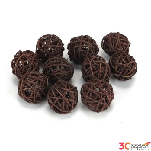 Szárított termés rattan gömb 3cm-es (10db/csomag) barna színű [5998997740700] vessző gömb