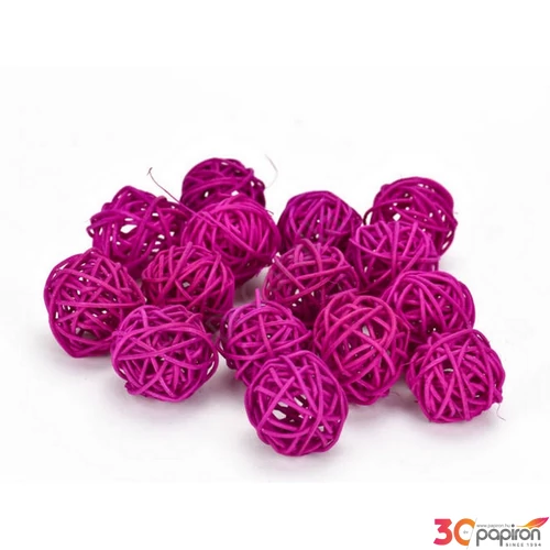 Szárított termés rattan gömb 3cm-es (15db/csomag) magenta színű [5998997740700] vessző gömb