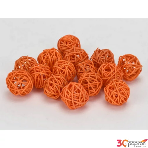 Szárított termés rattan gömb 3cm-es (15db/csomag) narancs színű [5998997740700] vessző gömb