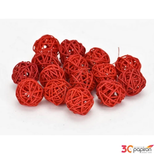 Szárított termés rattan gömb 4cm-es (10db/csomag) narancs színű vessző gömb