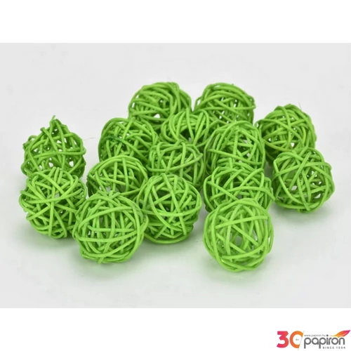 Szárított termés rattan gömb 3cm-es (15db/csomag) zöld színű [5998997740700] vessző gömb