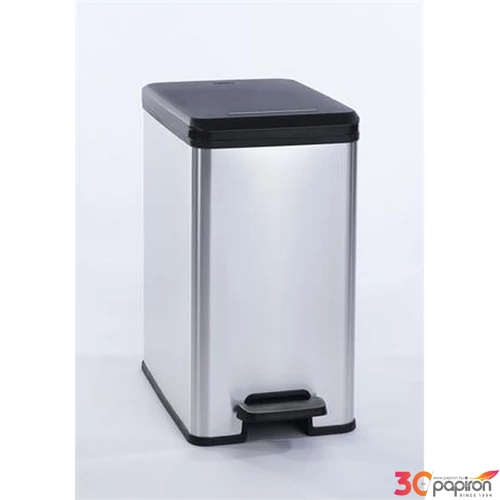 Szemetes pedálos 25l Curver, Slim Bin fekete-ezüst UCPESB24