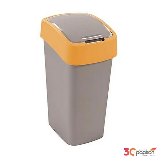 Szemetes billenős Curver 50L szelektív hulladékgyűjtő, műanyag sárga/szürke