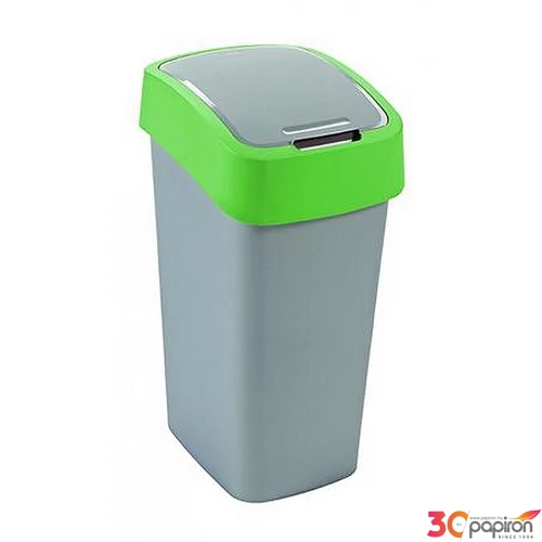 Szemetes billenős Curver 50L szelektív hulladékgyűjtő, műanyag zöld/szürke