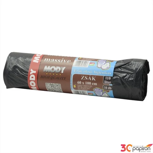 Szemeteszsák 110l 60x100cm tekercs, fekete 10db/tekercs