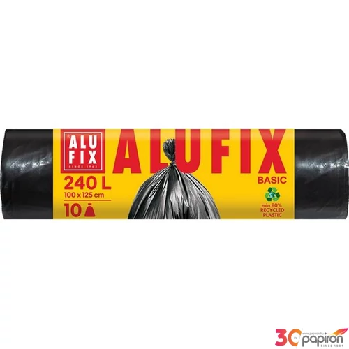 Szemeteszsák 240 l 10db 100x125cm 20 µ ALUFIX Economy fekete