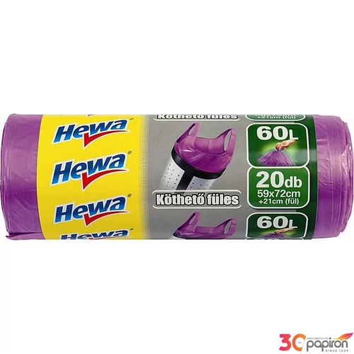Szemeteszsák Hewa 60liter önzáró szalagos erős anyagból 20ddb/csom