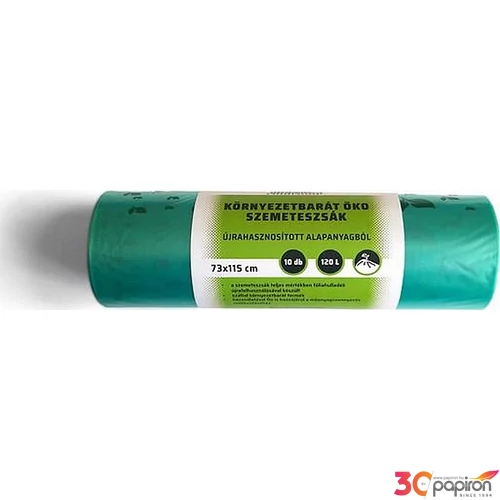 Szemeteszsák öko 73x115x1,15cm 120 l 10db zöld