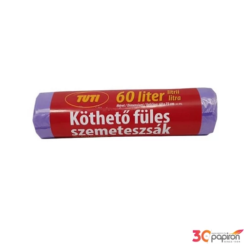 Szemeteszsák Tuti 60l-es, 16db/csomag köthető füles