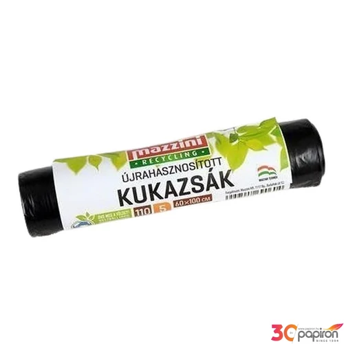 Szemeteszsák újrahasznosított 110 5db 60x100cm 17 µ MAZZINI fekete