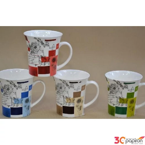 Bögre virágos 300ml Patchwork Porcelán