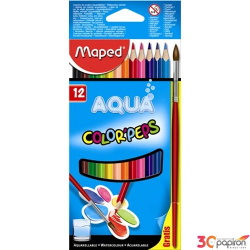 Színes ceruza Akvarell Maped 12db Color'Peps háromszög +ecset Írószerek MAPED 836011