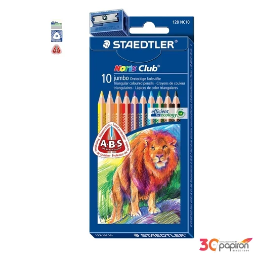 Színes ceruza 10 Staedtler Noris Club Jumbo háromszögletű 10színű Írószerek STAEDTLER 128 NC10