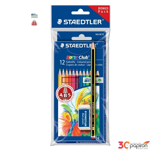 Színes ceruza 12 Staedtler Noris Club 12db +Noris grafit+radír 61SET6
