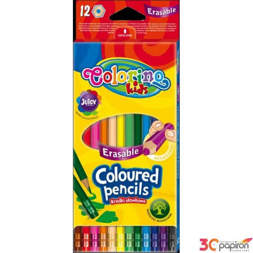 Szinesceruzakészlet Colorino radírozható 12db-os