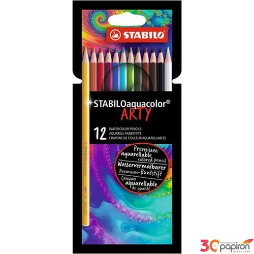 Színes Akvarell ceruza Stabilo Aquacolor ARTY 12színű Írószerek STABILO 1612-1-20