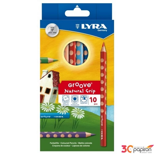 Színes ceruza 10 Lyra Groove vastag háromszögletű lakkozott 3811100