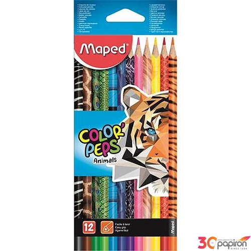 Színes ceruza 12 Maped Color`Peps Animal háromszögletű 12színű Írószerek MAPED 832212