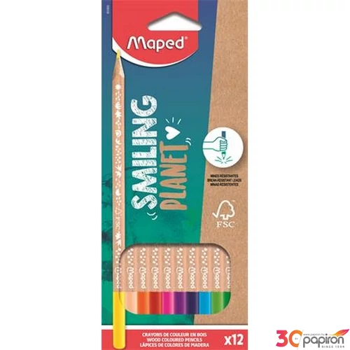 Színes ceruza 12-es Maped Háromszögletű, Fsc, Smiling Planet IMA831800
