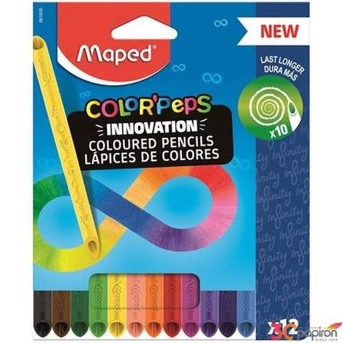 Színes ceruza 12-es Maped Háromszögletű,Color`Peps Infinity faragás mentes színes