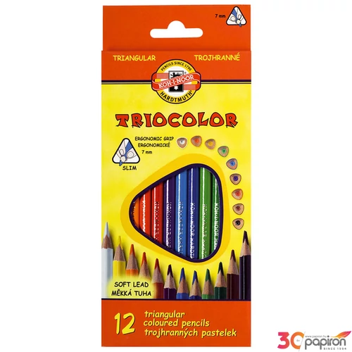Színes ceruza 12 Koh-I-Noor 3132/12 Triocolor iskolaszer- tanszer