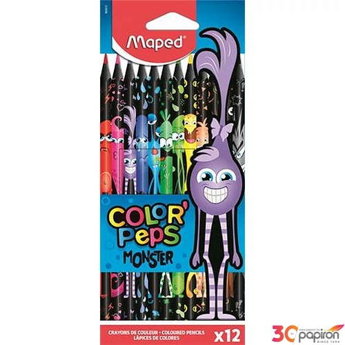 Színes ceruza 12 Maped Color'Peps Monster háromszögletű 12színű Írószerek MAPED 862612