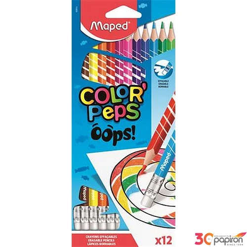 Színes ceruza 12 Maped Color'Peps Oops háromszög radíros 12szín Írószerek MAPED 832812