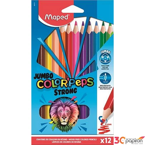 Színes ceruza 12 Maped Color'Peps Strong Jumbo háromszög 24szín Írószerek MAPED 863312