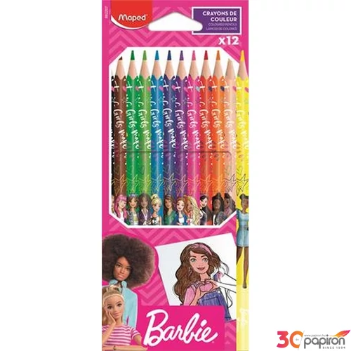 Színes ceruza 12 Maped háromszögletű, Barbie IMAB862206