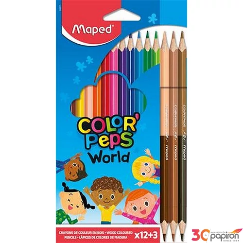 Színes ceruza 12 Maped háromszögletű Color Peps World Színes ceruzák