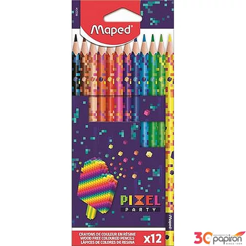 Színes ceruza 12 Maped háromszögletű, Pixel Party IMA862204