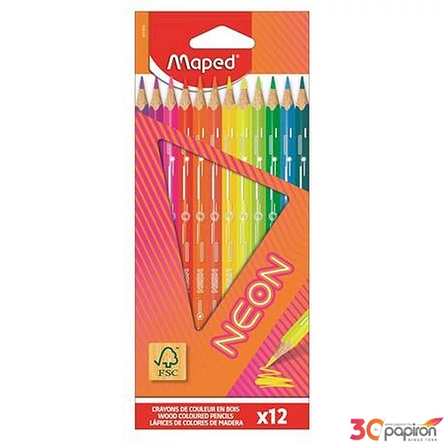 Színes ceruza 12 Maped háromszögletű"Neon"