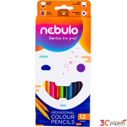 Színes ceruza 12 Nebulo hatszögletű 12színű Írószerek NEBULO NSZC-H-12
