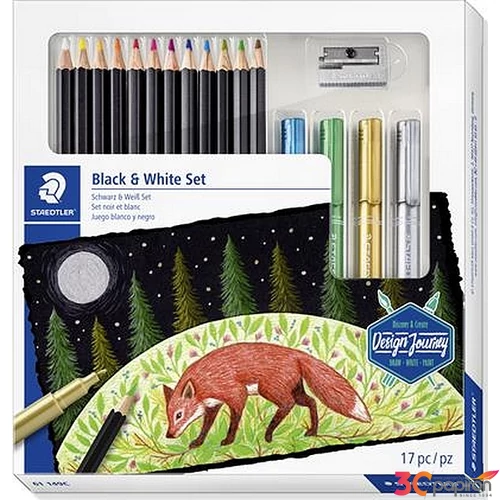 Színes ceruza 12 Staedtler Design Journey 12színű kalligrafikus Írószerek Black and White 61 149C