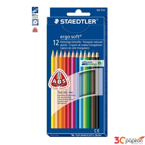 Színes ceruza 12 Staedtler Ergo Soft háromszögletű 12színű Írószerek STAEDTLER 157 C12