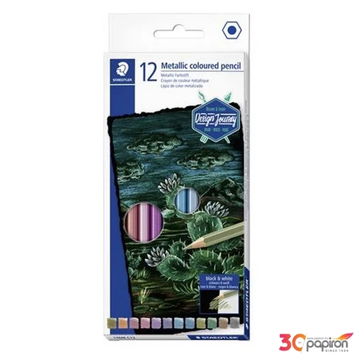 Színes ceruza 12 Staedtler Hatszögletű, 146M, Metál Színek TS146MC11