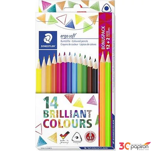 Színes ceruza 14 Staedtler háromszögletű ajándék 2 db színes ceruzá Színes ceruzák