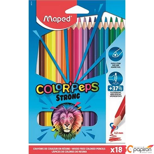 Színes ceruza 18 Maped Color'Peps Strong háromszögletű 18színű Írószerek MAPED 862718