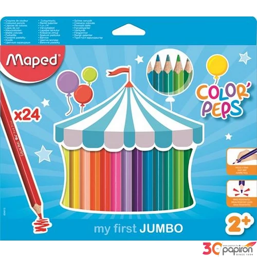 Színes ceruza 24 Maped Color'Peps Jumbo háromszögletű 24színű Írószerek MAPED 834013
