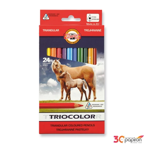 Színes ceruza 24 Koh-I-Noor 3144 Tricolor Lovak háromszögletű vastag iskolaszer- tanszer