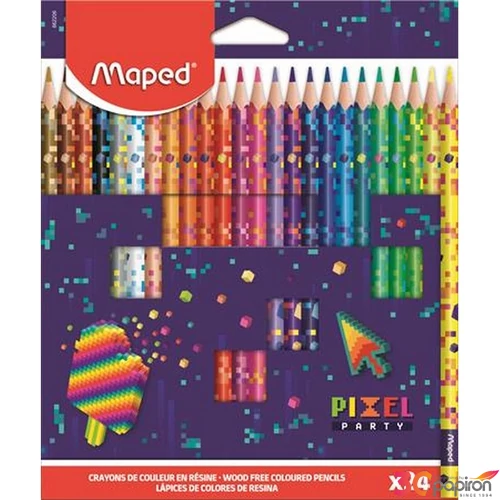 Színes ceruza 24 Maped háromszögletű, Pixel Party IMA862206
