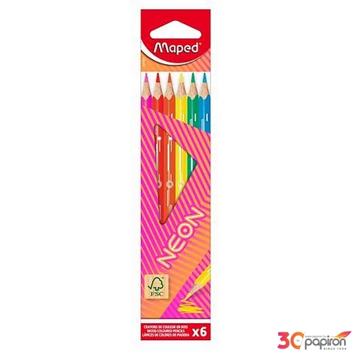Színes ceruza 6 Maped háromszögletű "Neon",