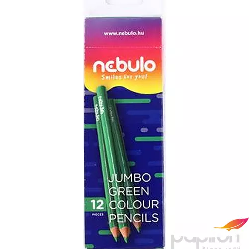 Színes ceruza Nebulo háromszögletű zöld színű Jumbo/vastag Írószerek NEBULO JZC-TR-1