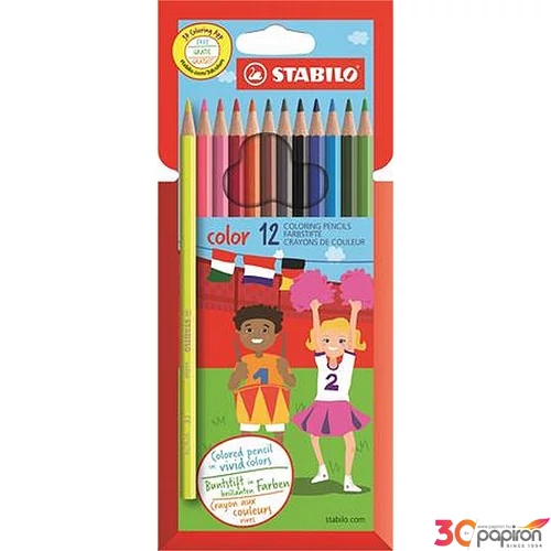 Színes ceruza 12 Stabilo Color hatszögletű 12színű Írószerek STABILO 1912/77-11