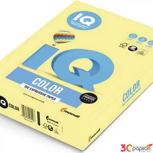 Színes másolópapír A4 IQ 80g, 500 ív/csomag pasztell sárga