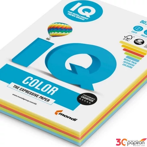 Színes másolópapír IQ A4 A4 80g IQ 4x25ív/csomag