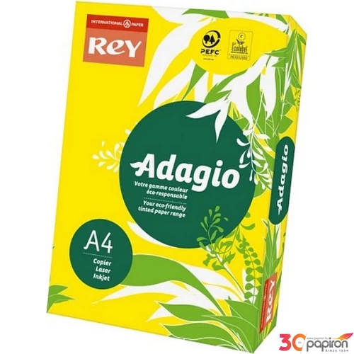 Színes másolópapír Rey Adagi C A4, 80gr élénk intenzív Sárga/YELLOW C LIPAD48IS